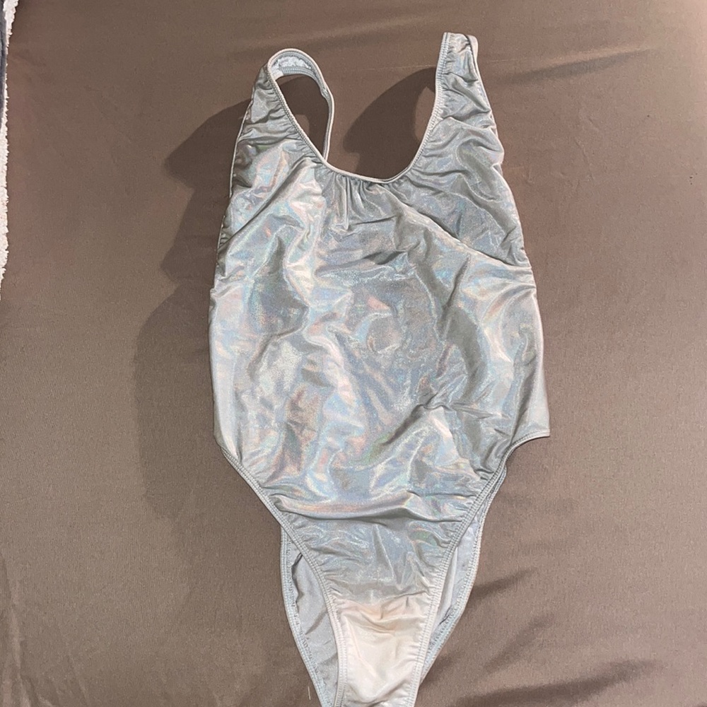 Holographic one piece with open back